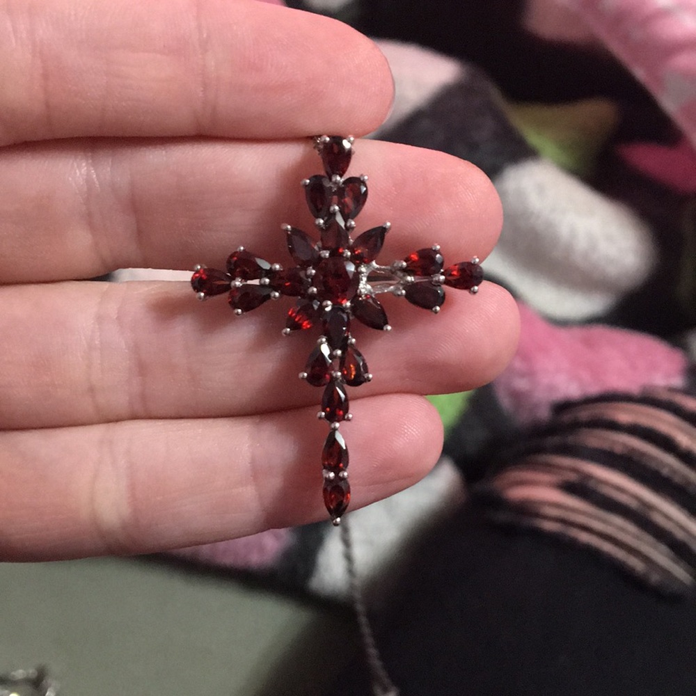 Jeweled cross necklace